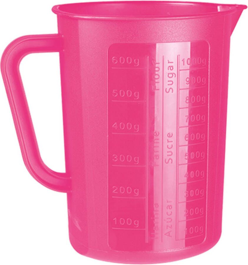 Juypal Hogar Juypal keuken maatbeker mengbeker kunststof fuchsia roze 1400 ml Maatbekers