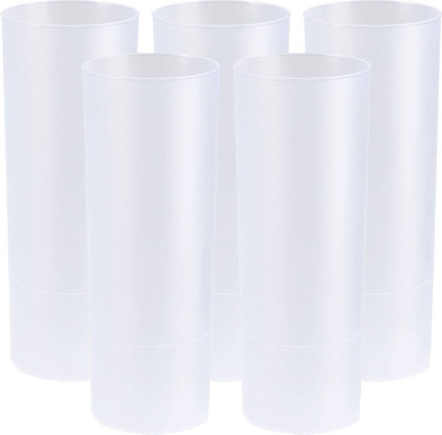 Juypal Hogar Juypal longdrink glas 12x wit kunststof 330 ml herbruikbaar Drinkglazen