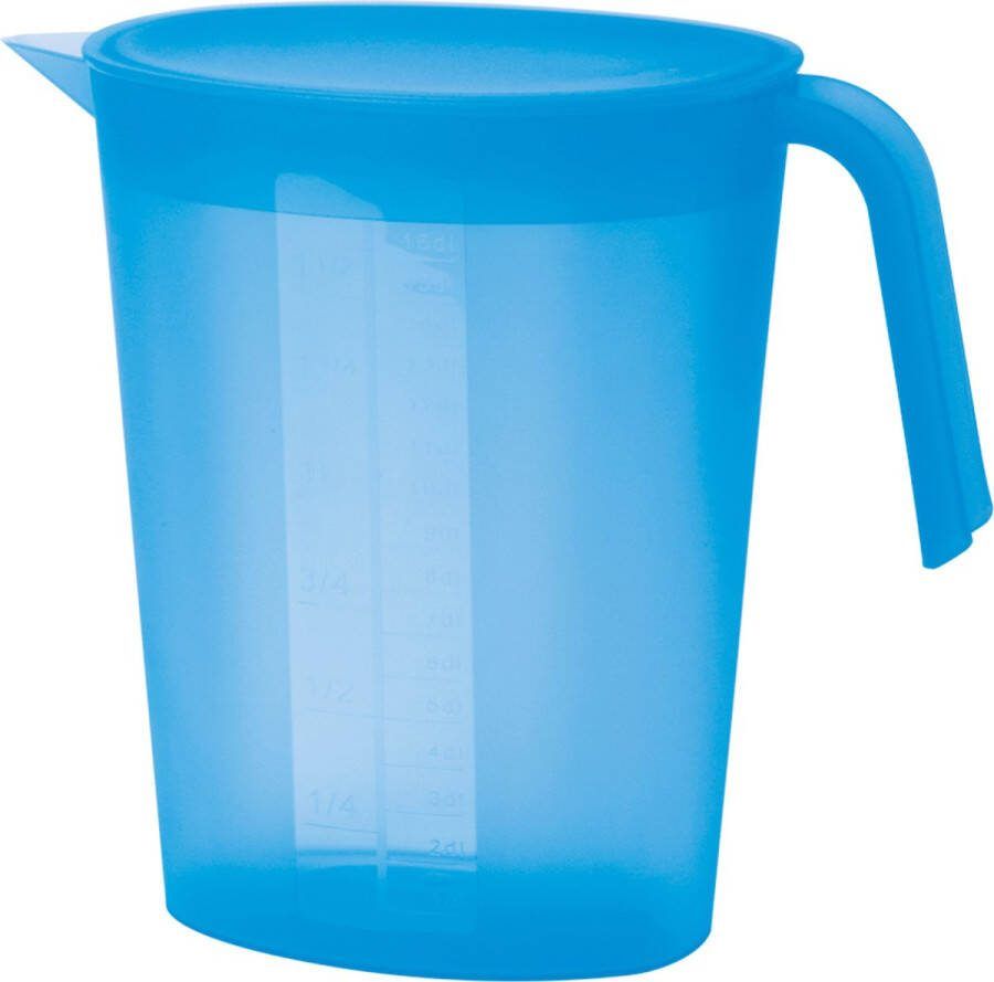 Juypal Hogar Juypal Schenkkan waterkan blauw 1 75 liter kunststof L22 x H20 cm met deksel Schenkkannen