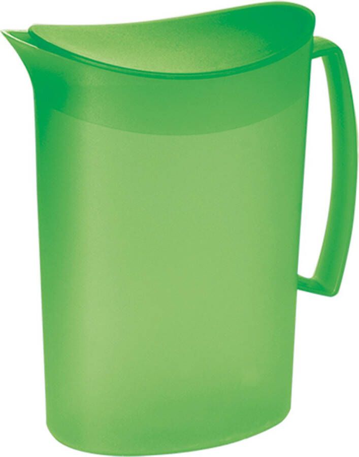 Juypal Hogar Juypal Schenkkan waterkan groen 2 liter kunststof L20 x H23 cm met deksel Schenkkannen