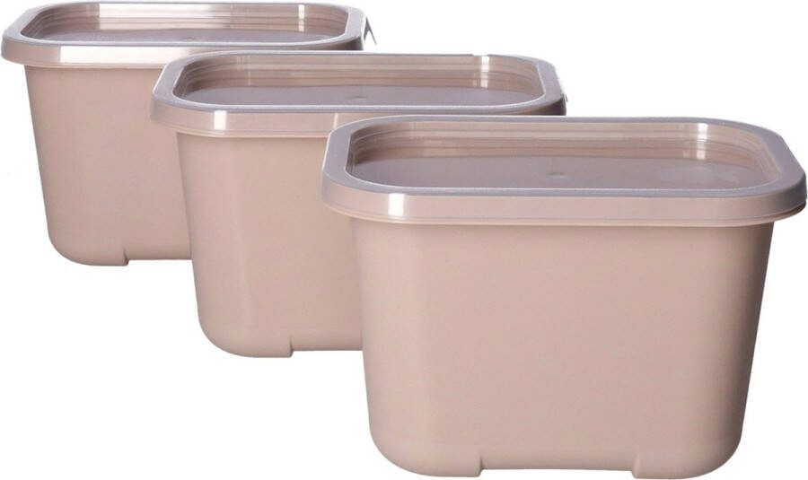 Juypal Hogar Juypal Vershoudbakjes nestbaar BPA vrij meal prep 3x stuks van 1 liter beige luchtdicht herbruikbaar