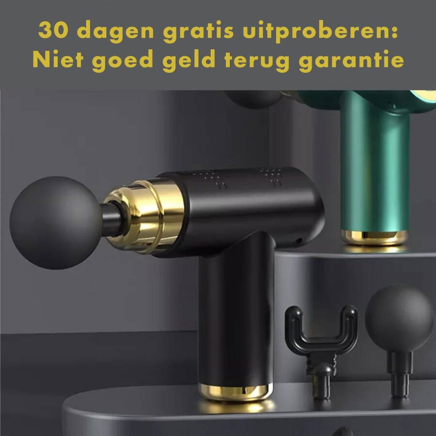 JVE SK-368 Massage Gun Sport en Relax Massage Zwart 4 opzetstukken 6 standen Oplaadbaar