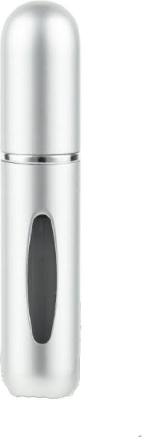 JVS Products Mini Parfum Flesje Navulbaar 5 ml Reisflesje Parfumverstuiver Mat Zilver