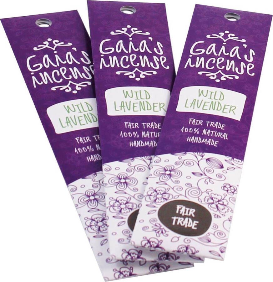 K&Donline Gaia s incense wierook stokjes Lavendel voordeelpak 3 pakjes