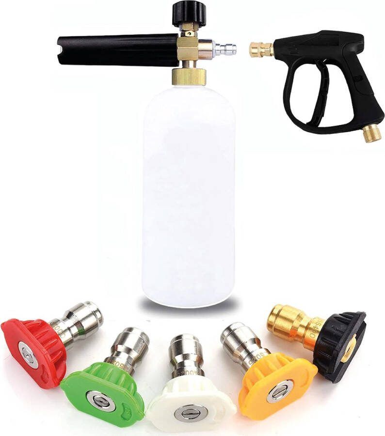 K&G Goods K&G Foam Gun Snow Foam Cannon Auto & Motor accessoires Incl. 5 Opzetstukken Schuimsproeier Hogedrukreiniger Hogedruk pistool