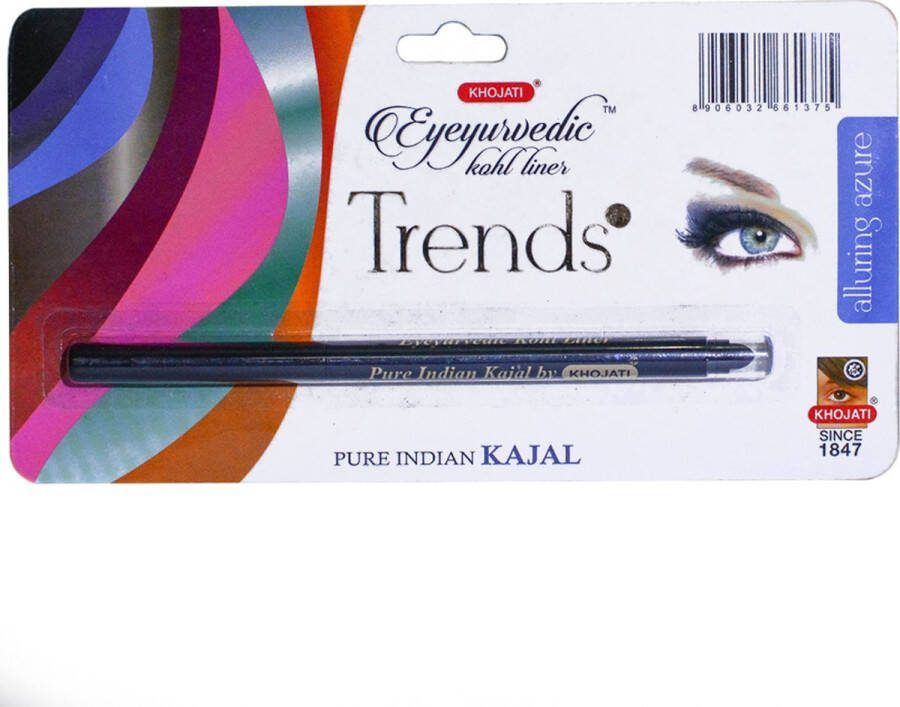 K-Veda Alluring Azure Eyeyurvedic Kohl Liner Aqua Blauw Kleur Pure Ghee & Organic Coconut Oil Based on Ancient Unani Principles for Lustrous Eyes Infused with Revitalizing Ingredients for Youthful Glow