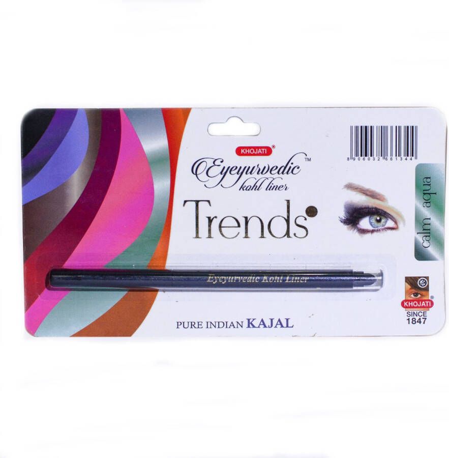 K-Veda Eyeyurvedic Kohl Liner Trends Calm Aqua Kleur Eyeliner Infused with Pure Cows Ghee & Organic Coconut Oil Eyeliner Pen for a Lustrous Bold Look Calms and Relaxes Stressed Eyes Elevate Your Eye Makeup