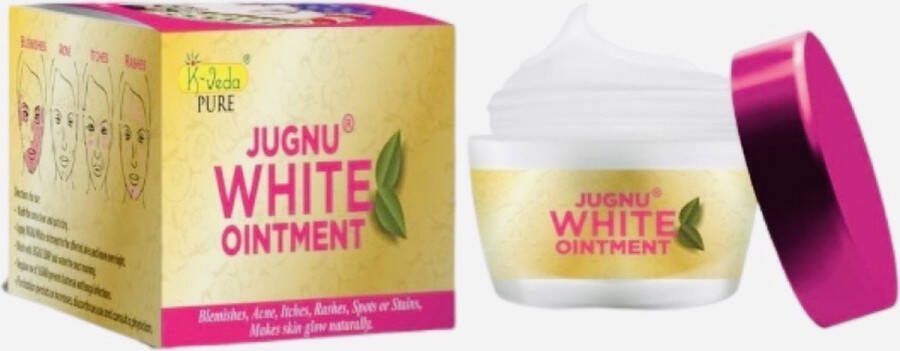 K-Veda Jugnu White Ointment 40 gram Acne crème- Puistjes Jeuk Uitslag Gezicht Reinigen Antiseptisch Hydrateren Verzorgen Nachtcrème Mannen en Vrouwen Natuurlijke ingrediënten Ayurveda India