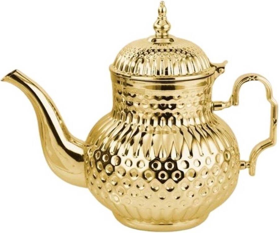 Kadirelli Theepot K37Z Goud RVS 1.6 Liter Turkse & Marokkaanse Theepotten