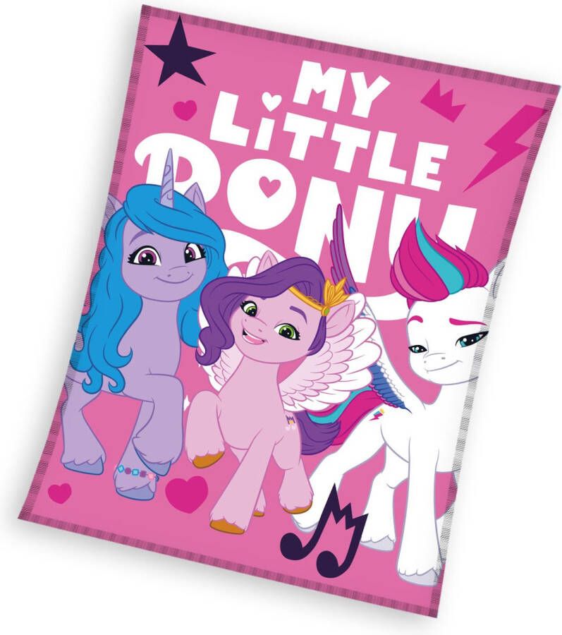 Kadododo My Little Pony Fleece deken- roze- 130x170cm- polyester- plaid- warm en zacht