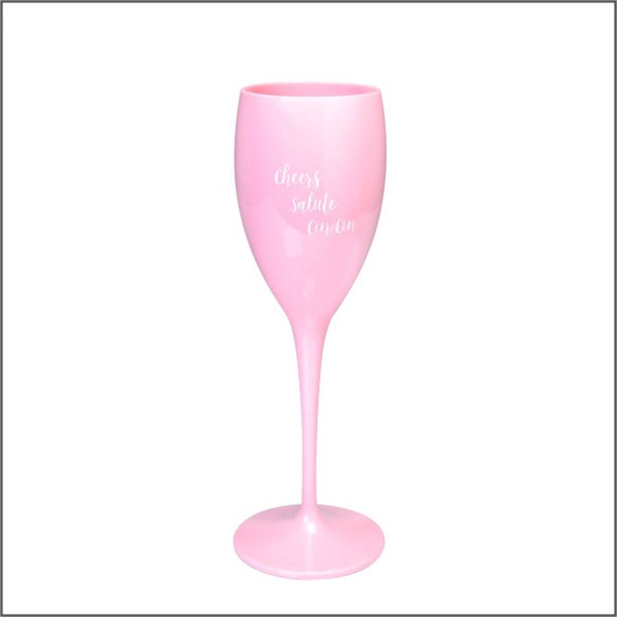 Kadoonline Luxe Champagneglas Onbreekbaar pink roze Cheers Salute