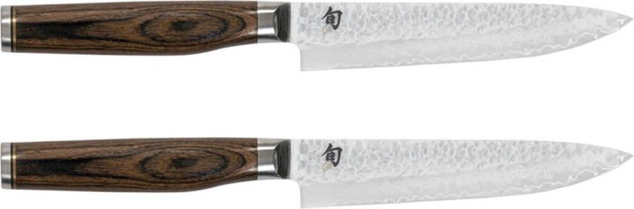 KAI Shun Premier Tim Malzer TDMS-400 steakmessen set van 2 bruin