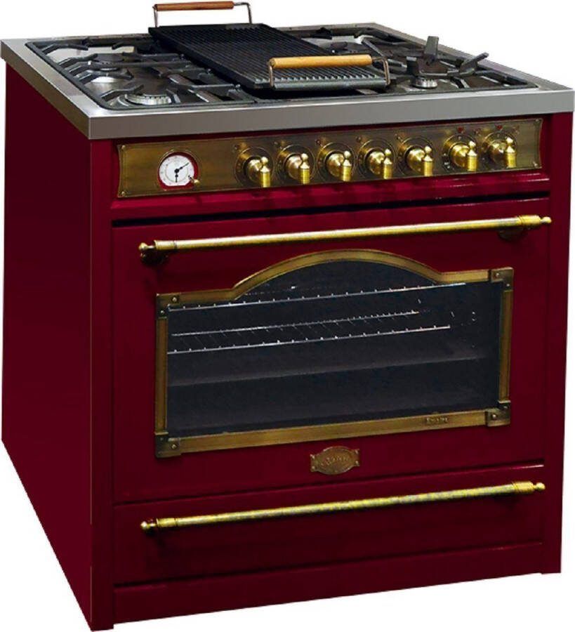 Kaiser Gas vrijstaand fornuis HGE 93555 RotEm Retro elektrische vrijstaande gasfornuis 90 cm Range Coocker