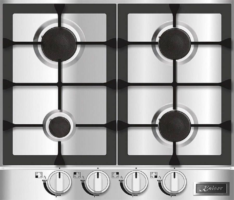 Kaiser gaskookplaat KG 6357 inbouw gaskookplaat 60 cm KG 6357 roestvrijstalen inbouwkookplaat 3 8 kW WOK