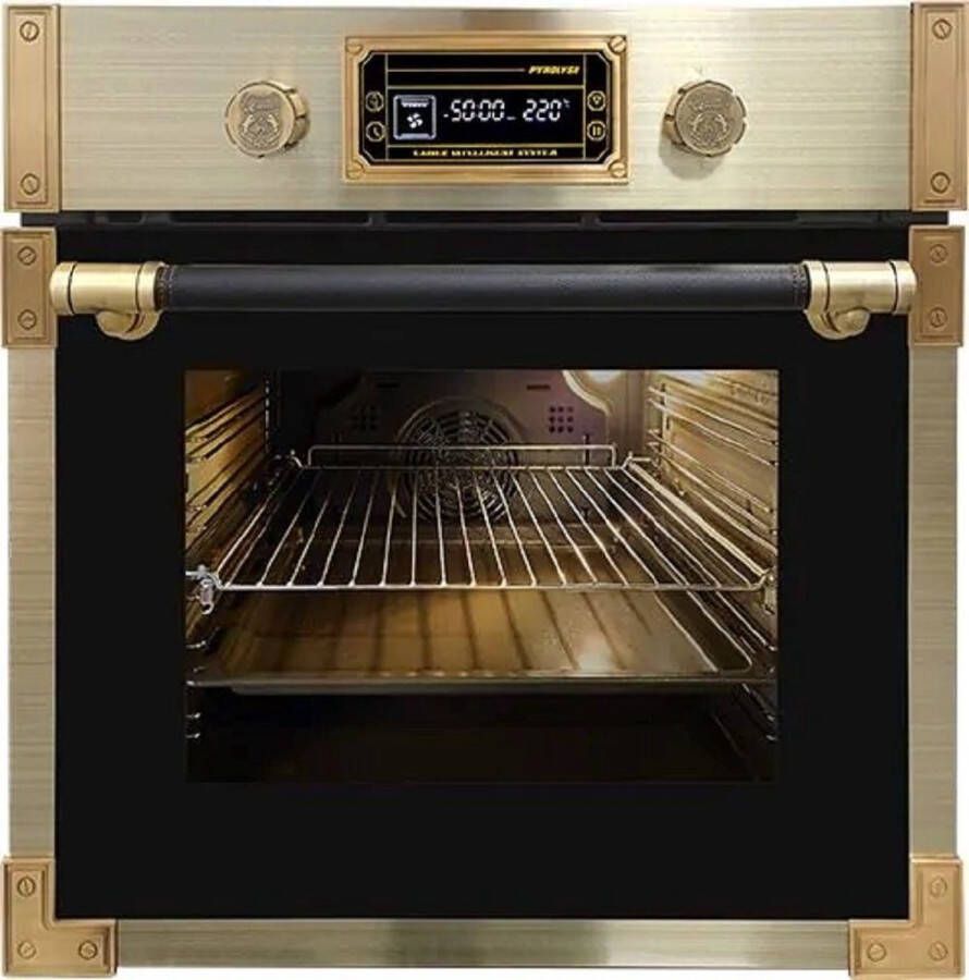 Kaiser Inbouwoven EH 6427 AD met enkele telescopische loper retro pyrolytische inbouwoven 73L antracietkleurig glas 60 cm
