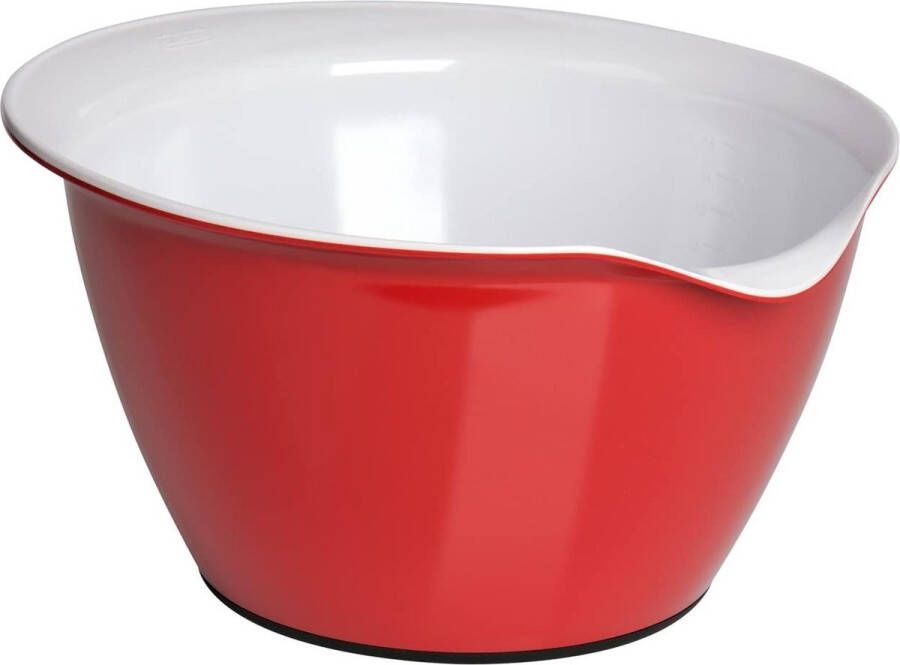 Kaiser Mengkom 100% melamine 4 liter inhoud kersrood-wit