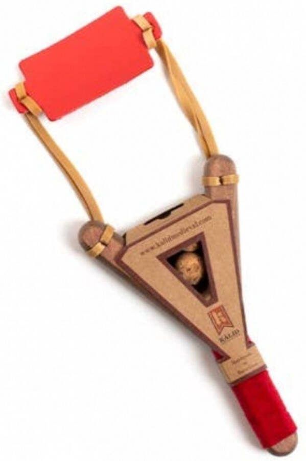 Kalid Medieval Slingshot Katapult met kurken ballen Speelgoedwapen Luxe editie Blauw Houten katapult katapult elastiek Toys