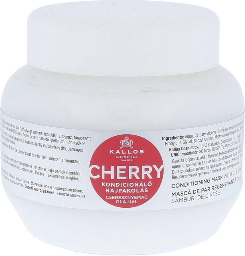Kallos Cosmetics Voedend Haarmasker Cherry (275 ml)