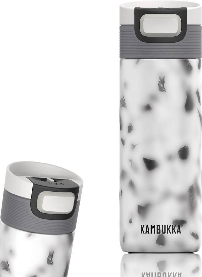 Kambukka Thermosbeker Koffiebeker 500 ml Lekvrij 9 uur warm thermosfles Etna Foggy Terrazzo