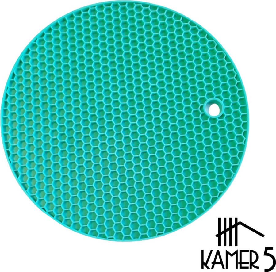 Kamer 5 Pannen Onderzetter Keuken Accessoires Anti-Slip Honeycomb Ø 18 cm Turquoise