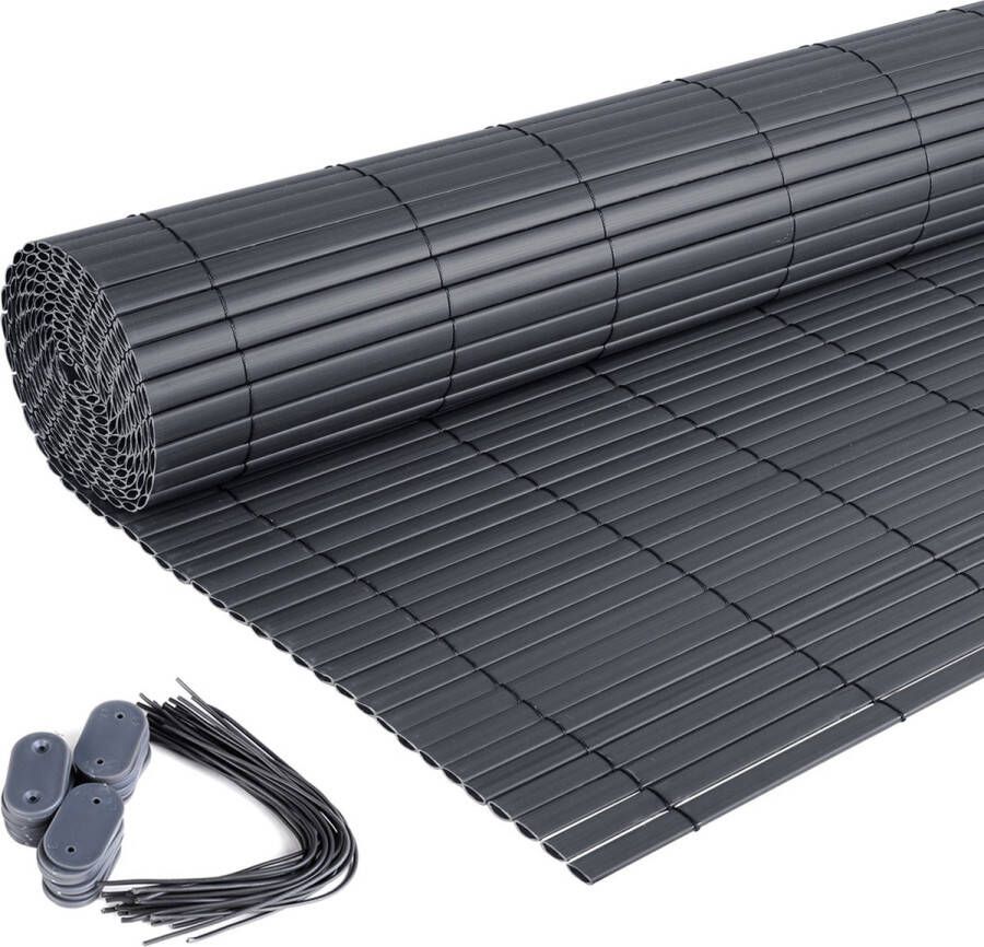 KAMYRA Balkon Windscherm & Zonnescherm 2-in-1 Weerbestendig & Scheurvast Scherm Schutting Privacy 100x400cm Antraciet