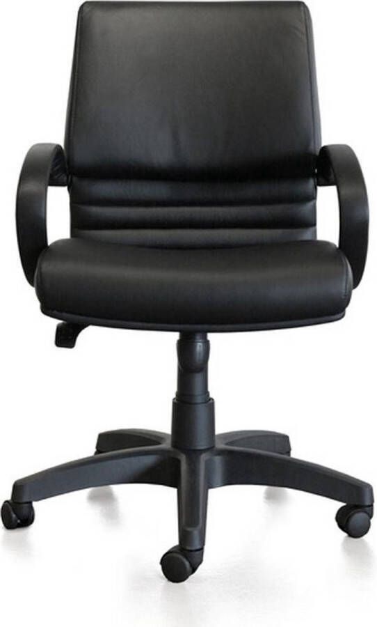 Kangaro bureaustoel Leanna zwart leder K-850550