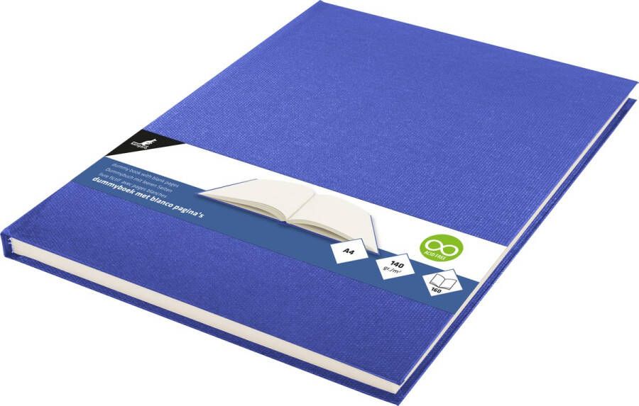 Kangaro dummyboek A4 blauw 160 blanco pagina's hard linnen cover K-5362