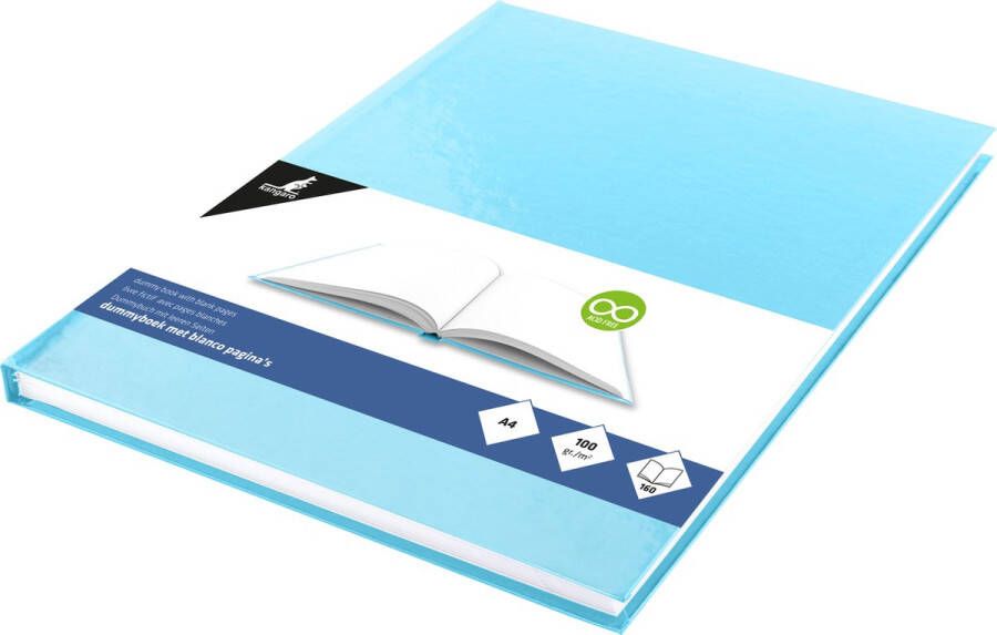 Kangaro dummyboek A4 pastel blauw 160 blanco pagina's hard cover K-5356