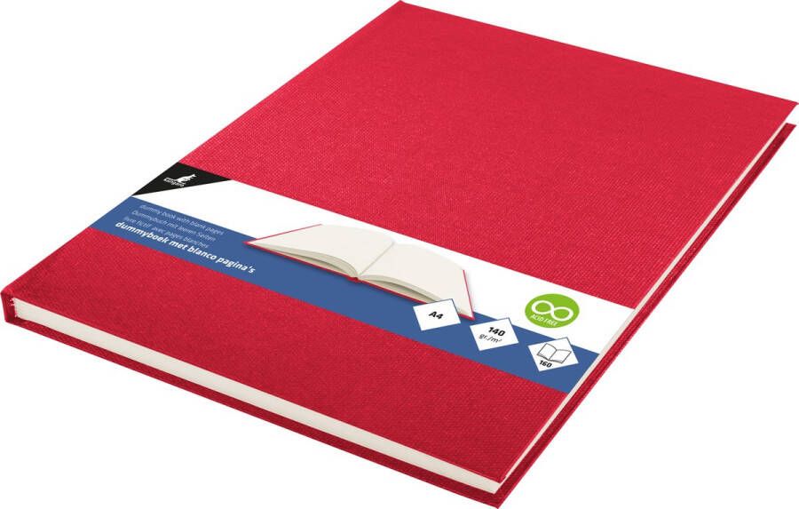 Kangaro dummyboek A4 rood 160 blanco pagina's hard linnen cover K-5360