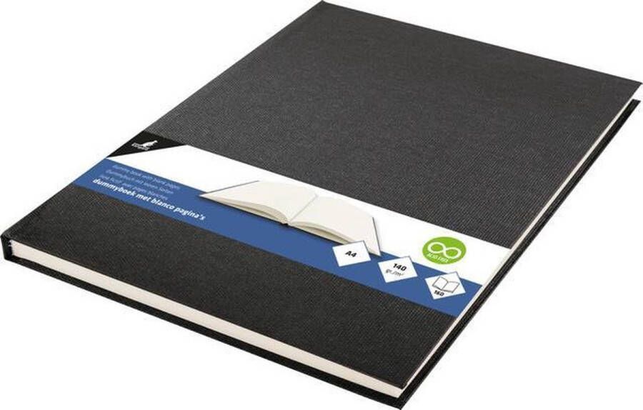 Kangaro Dummyboek A4 zwart 160 blanco pagina's hard linnen cover K-5305