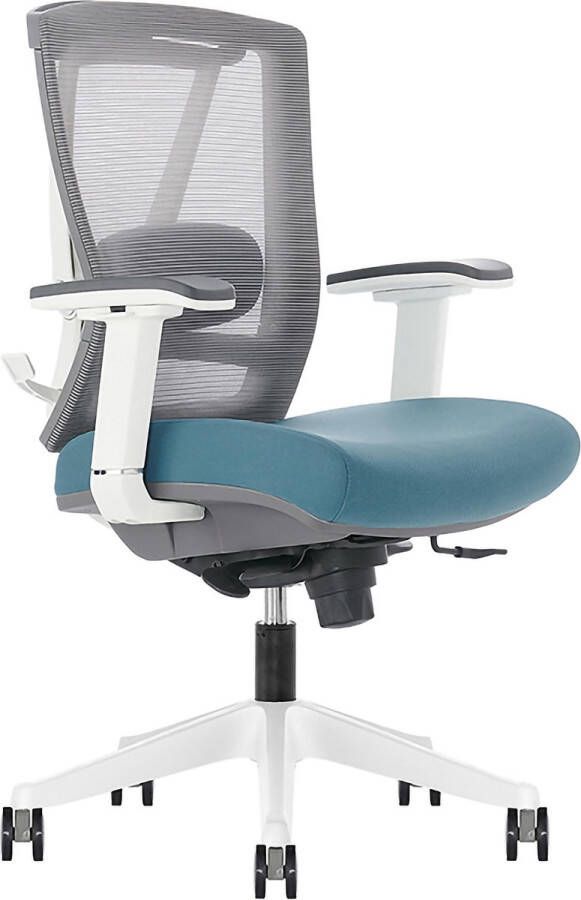 Kangaro Kanaro bureaustoel multi verstelbaar netstof grijs blauw K-850150