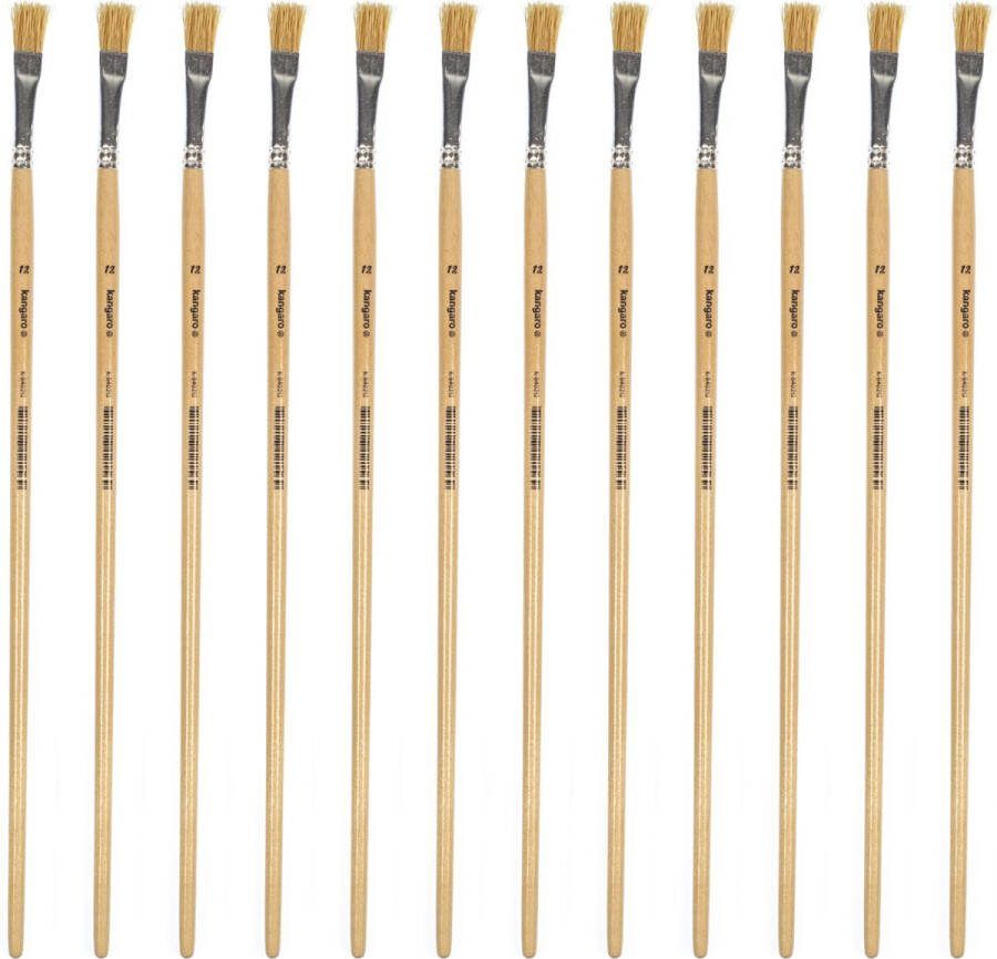 Kangaro Lyonse penseel #12 gelakt hout doos a 12 stuks K-840212