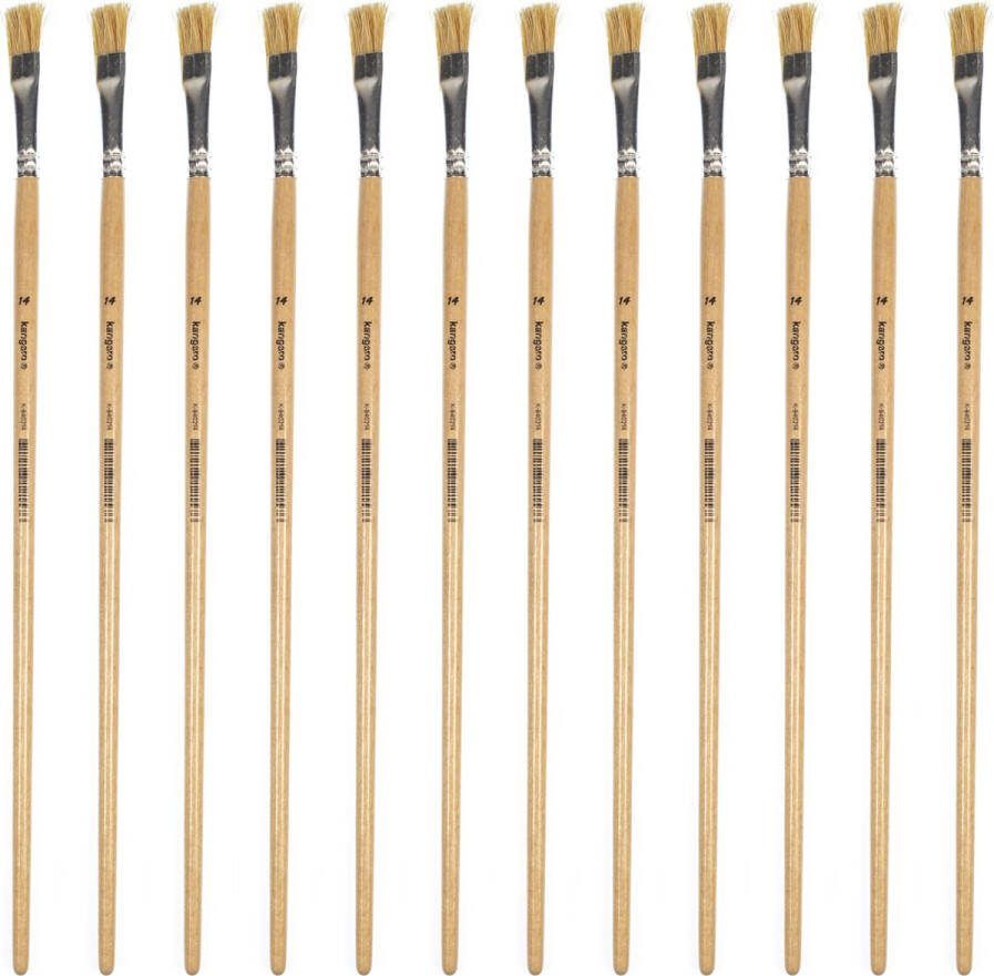 Kangaro Lyonse penseel #14 gelakt hout doos a 12 stuks K-840214
