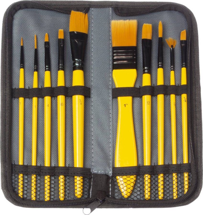 Kangaro penselenset acrylverf 10 stuks in etui K-840003