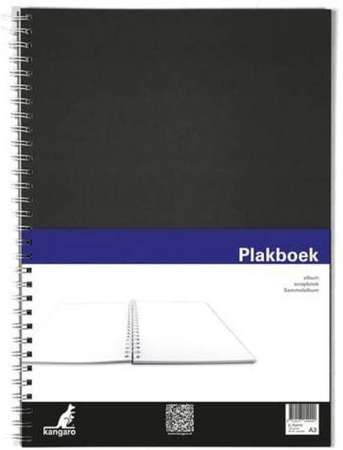 Kangaro plakboek A3 120 grams 80 pagina's zwarte omslag K-750110