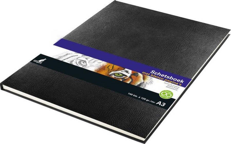 Kangaro schetsboek A3 hardcover slang imprint 140 blanco pagina's 120 grams creme papier K-5322