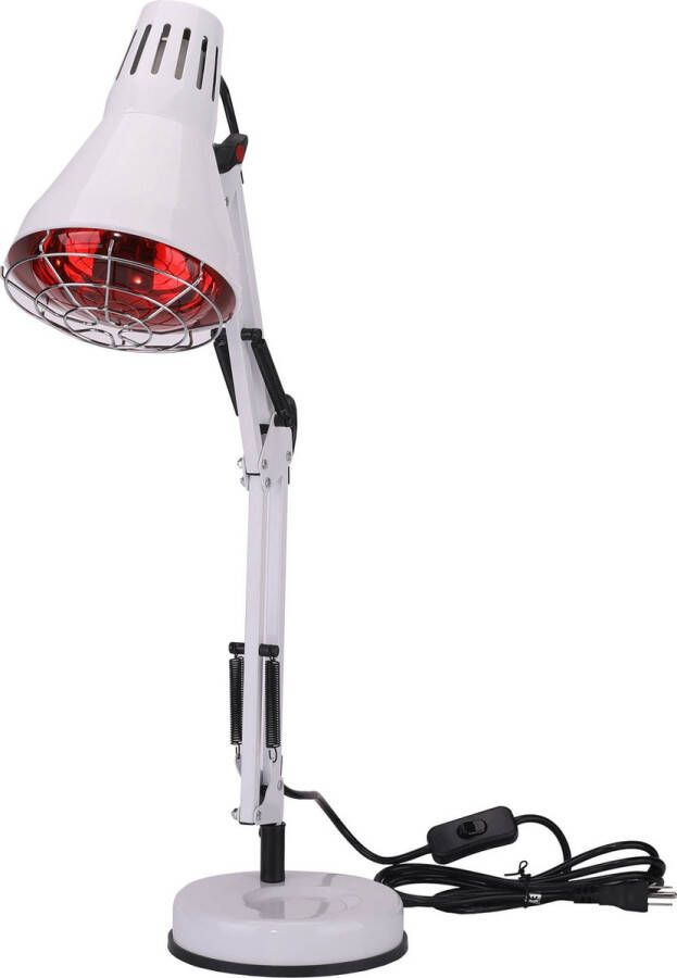 Kangmeishi Tafelmodel infraroodlamp 150W Warmtelamp tegen spier- en gewrichtspijn Infraroodtherapie Wit