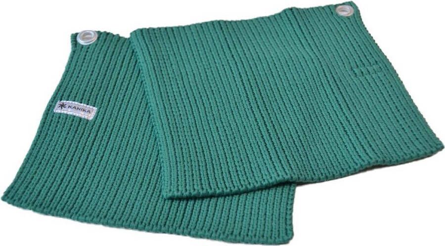 Kanika Floz Design pannenlappen groen gebreide stof set van 2 fairtrade