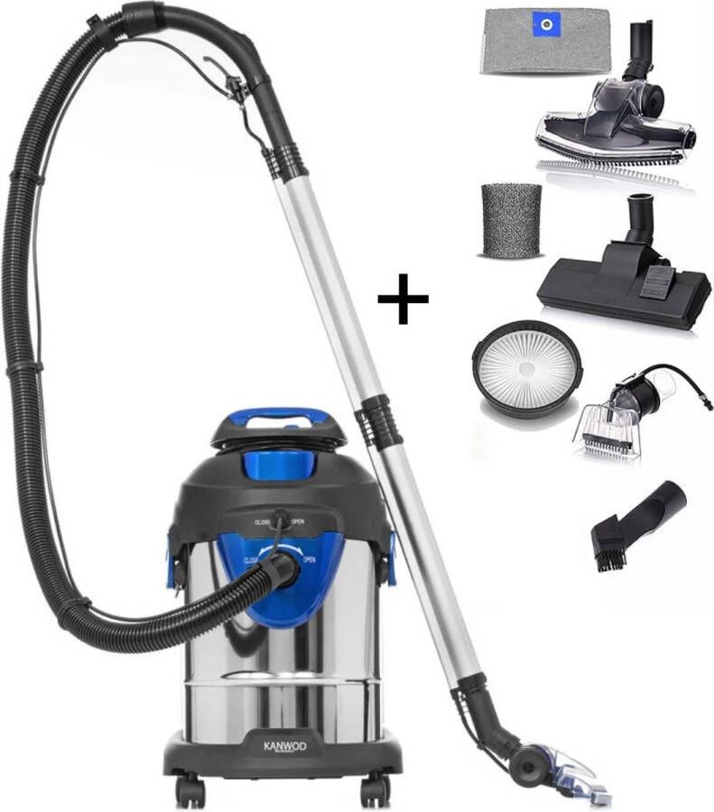 KANWOD RELY ON QUALITY Tapijtreiniger Stofzuiger Vlekkenreiniger met HEPA Filter Waterstofzuiger 2 in 1 Nat en Droogzuiger Lichtgewicht