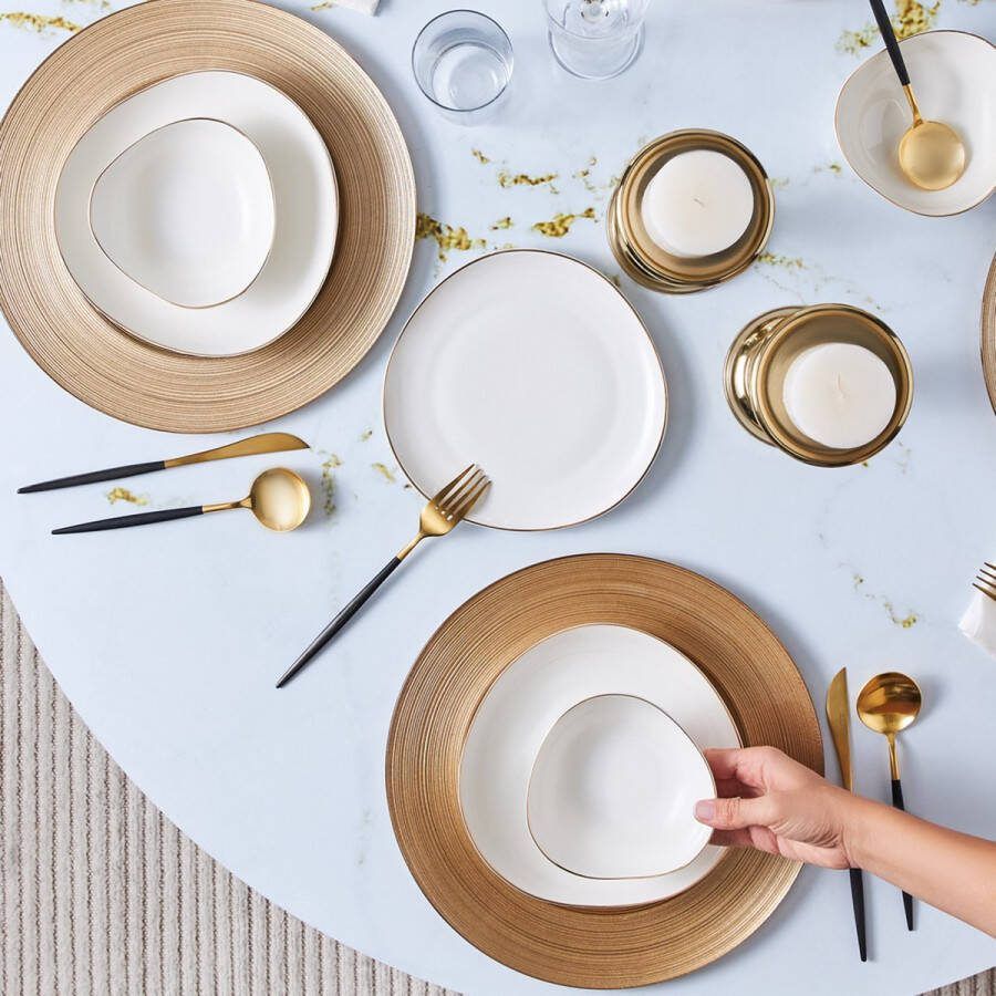 KARACA Middle Streamline Gold 12-delige Serviesset