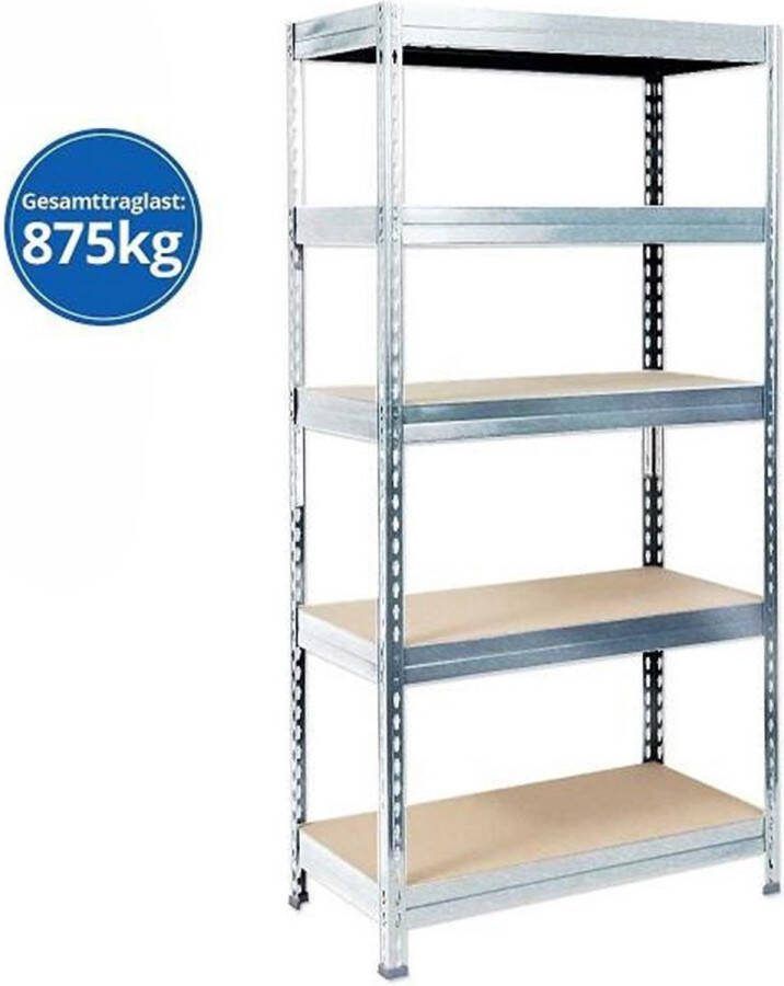 Karatcommercial Stellingkast Opbergrek Grizzly Gegalvaniseerd 180 x 120 x 60 cm