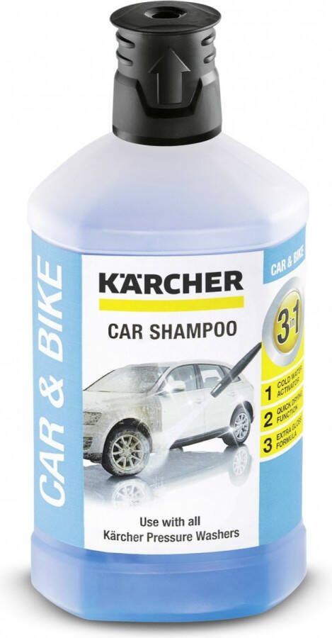 Kärcher Autoshampoo RM 610 1 liter reinigingsmiddel Plug 'n Clean Hogedrukreiniger 3-in-1 reiniger Voertuigen