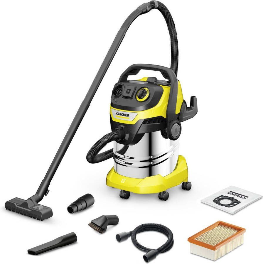 Kärcher WD 5 P S V-25 5 22 Workshop Nat-en Droogzuiger 1100 W 25 liter Geïntegreerd stopcontact RVS container Speciale accessoires Vlakfilter