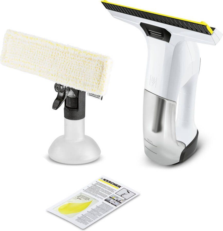 Kärcher WV 6 Plus Ruitenreiniger Siliconen zuigstrip LED display Looptijd 100 min. Werkbreedte 280 mm Incl. sproeiflacon microvezeldoek reinigingsmiddelconcentraat