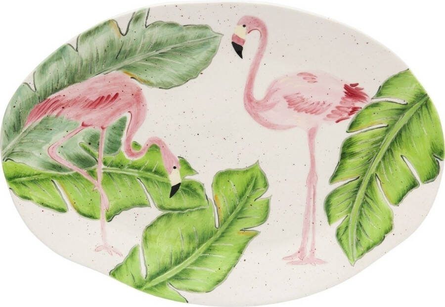 Kare Design Kare Bord Flamingo Holidays Oval White 40cm
