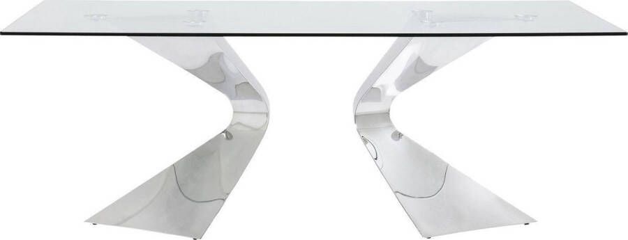 Kare Design Gloria Tafel 200 Cm Helder Glas Chroom