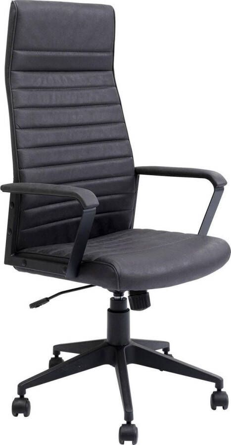 Kare Design Labora High Bureaustoel Hoge Rugleuning Zwart Vintage Kunstleer