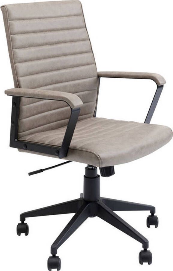 Kare Design Labora Low Bureaustoel Lage Rugleuning Kiezelgrijs Vintage Kunstleer