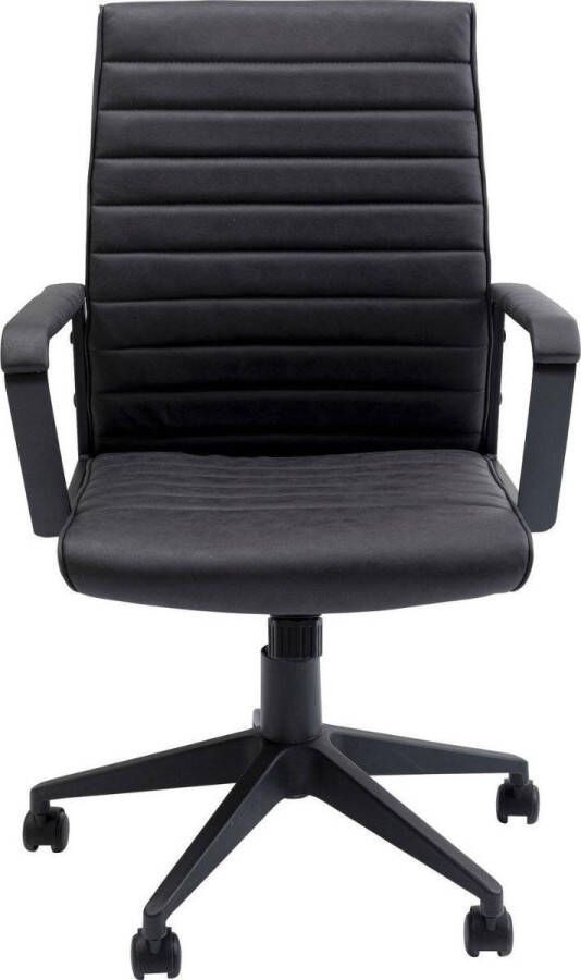 Kare Design Labora Low Bureaustoel Lage Rugleuning Zwart Vintage Kunstleer