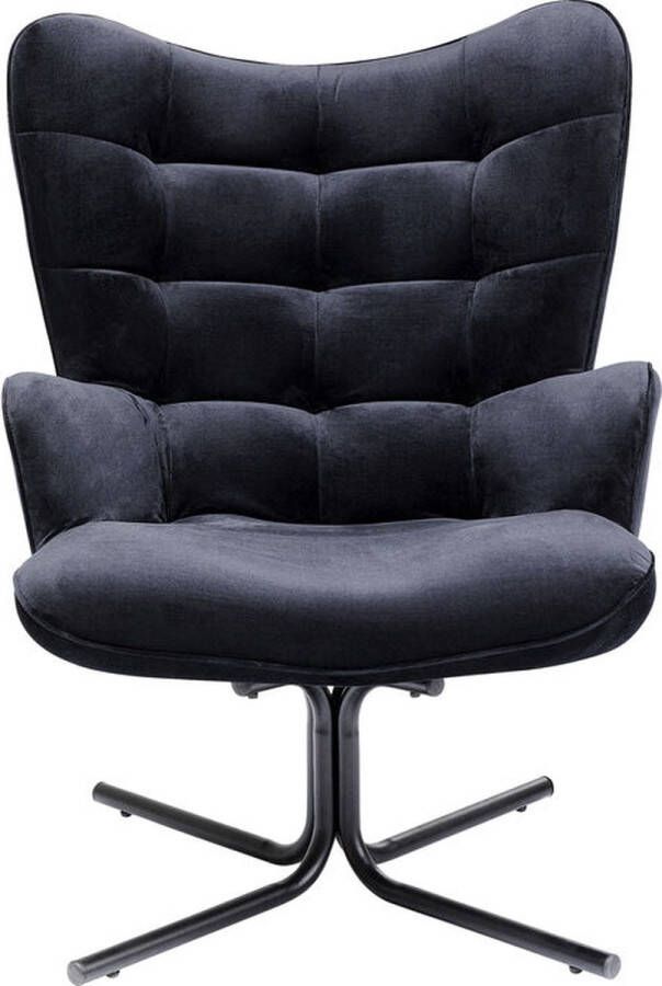 Kare Design Oscar Velvet Fauteuil Fluweel Zwart